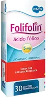 FOLIFOLIN 5MG CX 30 COMP EMS MARCAS