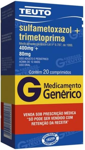SULFAMETOXAZOL+TRIMETOPRIMA 400+80MG CX 20 COMP  - BACTERACIN -  TEUTO