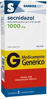 SECNIDAZOL 1000MG CX 02 COMP SANDOZ