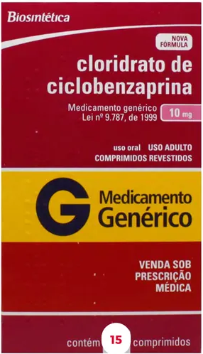 CICLOBENZAPRINA 10MG CX 15 COMP ACHE