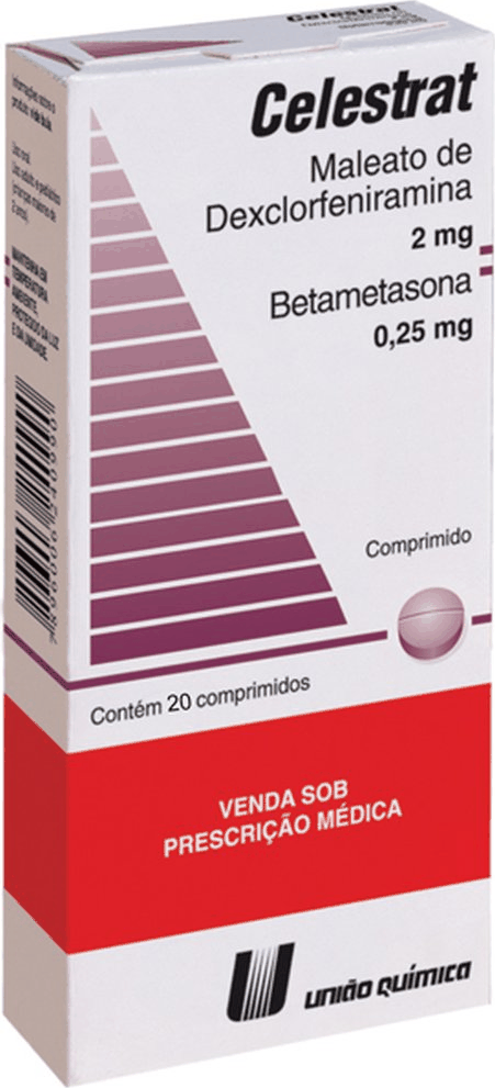 DEXCLOR+BETAMETASONA CX 20 COMP  - CELESTRAT -  UNIAO QUIMICA