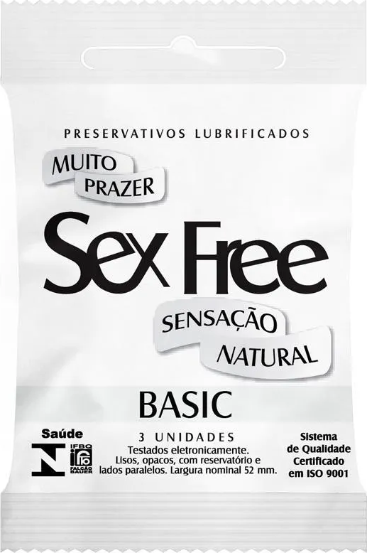 PRES SEX FREE MASC. BASIC LUBRIFICADO C/3