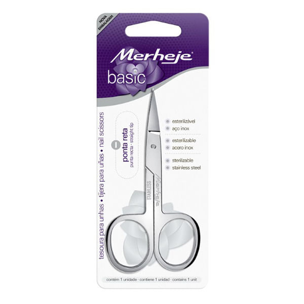 TESOURA MERHEJE PONTA RETA INOX