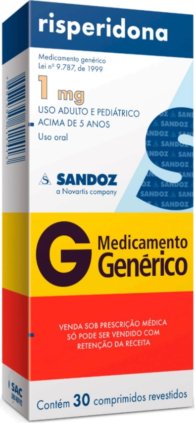 RISPERIDONA 1MG CX 30 COMP SANDOZ