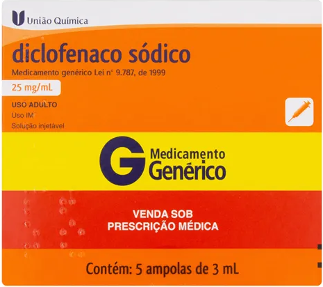 DICLOF SODIO 25MG SOL INJ CX 5AMP X 3ML UNIAO QUIMICA