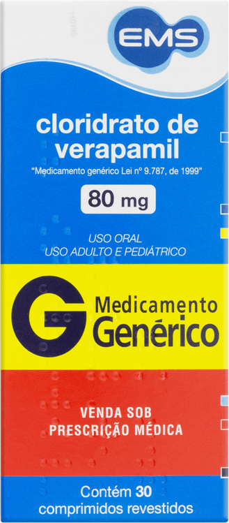 VERAPAMIL 80MG CX 30 COMP EMS
