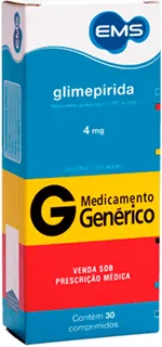 GLIMEPIRIDA 4MG CX 30 COMP EMS