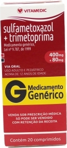 SULFAMETOXAZOL+TRIMETOPRIMA 400+80MG CX 20 COMP VITAMEDIC