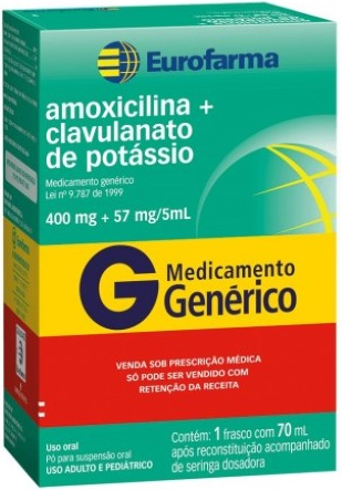 AMOXICILINA+CLAV 400MG 70ML EUROFARMA