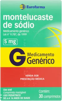 MONTELUCASTE SODIO 5mg CX 30 COMP mast EUROFARMA