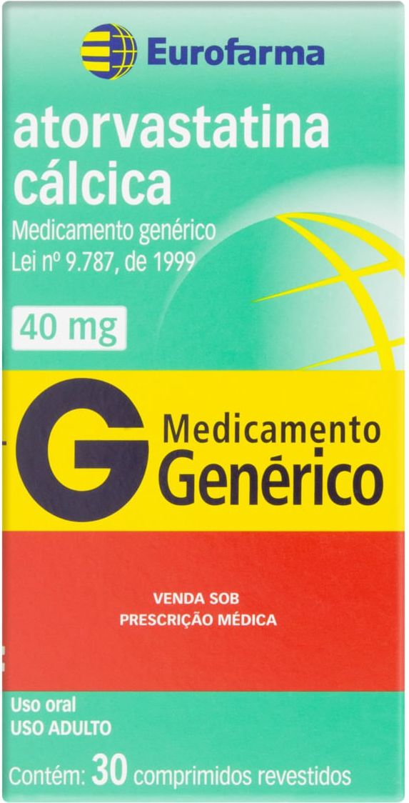 ATORVASTATINA 40MG CX 30 COMP EUROFARMA