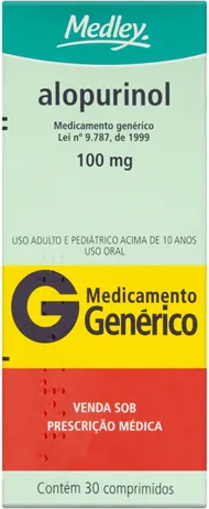 ALOPURINOL 100MG CX 30 COMP MEDLEY