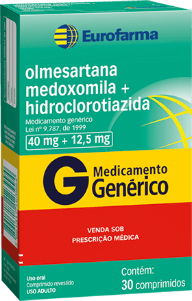 OLMESARTANA+HIDRO 40MG+12,5MG CX 30 COMP EUROFARMA