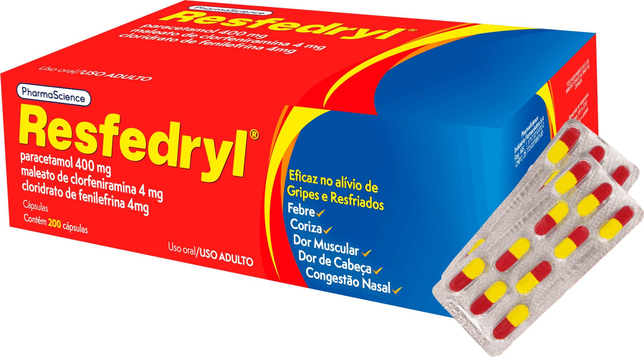 RESFEDRYL CX 200 CAPS PHARMASCIENCE 50X4