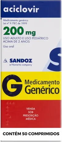 ACICLOVIR 200MG CX 50 COMP SANDOZ