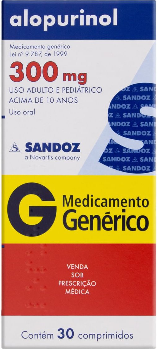 ALOPURINOL 300MG CX 60 COMP SANDOZ