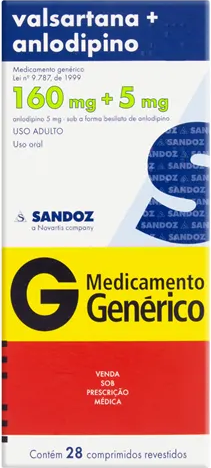 VALSARTANA+ANLODIPINO 160+5MG CX 28 COMP SANDOZ