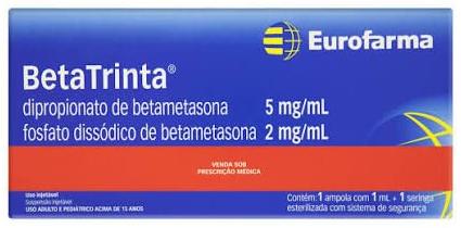 BETAMETASONA INJETAVEL 6 AMP 1ML - BETATRINTA - EUROFARMA