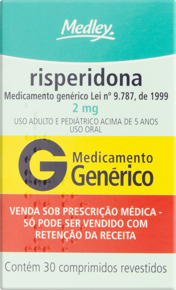RISPERIDONA 2MG CX 30 COMP MEDLEY