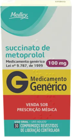 METOPROLOL 100MG CX 30 COMP MEDLEY