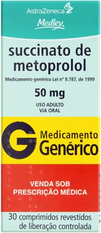 METOPROLOL 50MG CX 30 COMP MEDLEY
