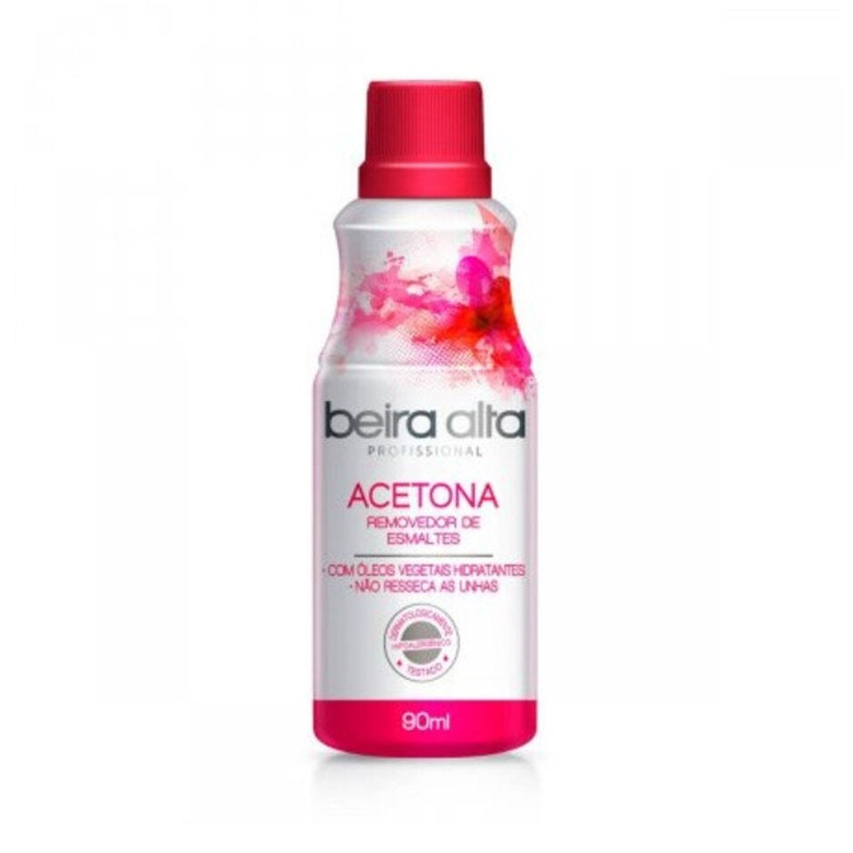 REMOV DE ESMALTE BEIRA ALTA C/ACETONA 90ML TUBO VERMELHO
