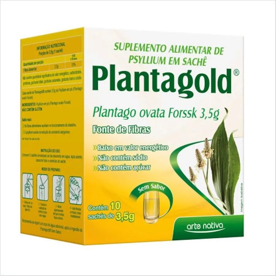 PLANTAGOLD SEM SABOR 3,5G 10 SACHES ARTE NATIVA