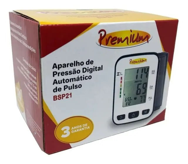 APARELHO PRESSAO DIGITAL AUTOMATICO DE PULSO PREMIUM BSP21