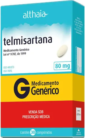 TELMISARTANA 80MG CX 30 COMP ALTHAIA