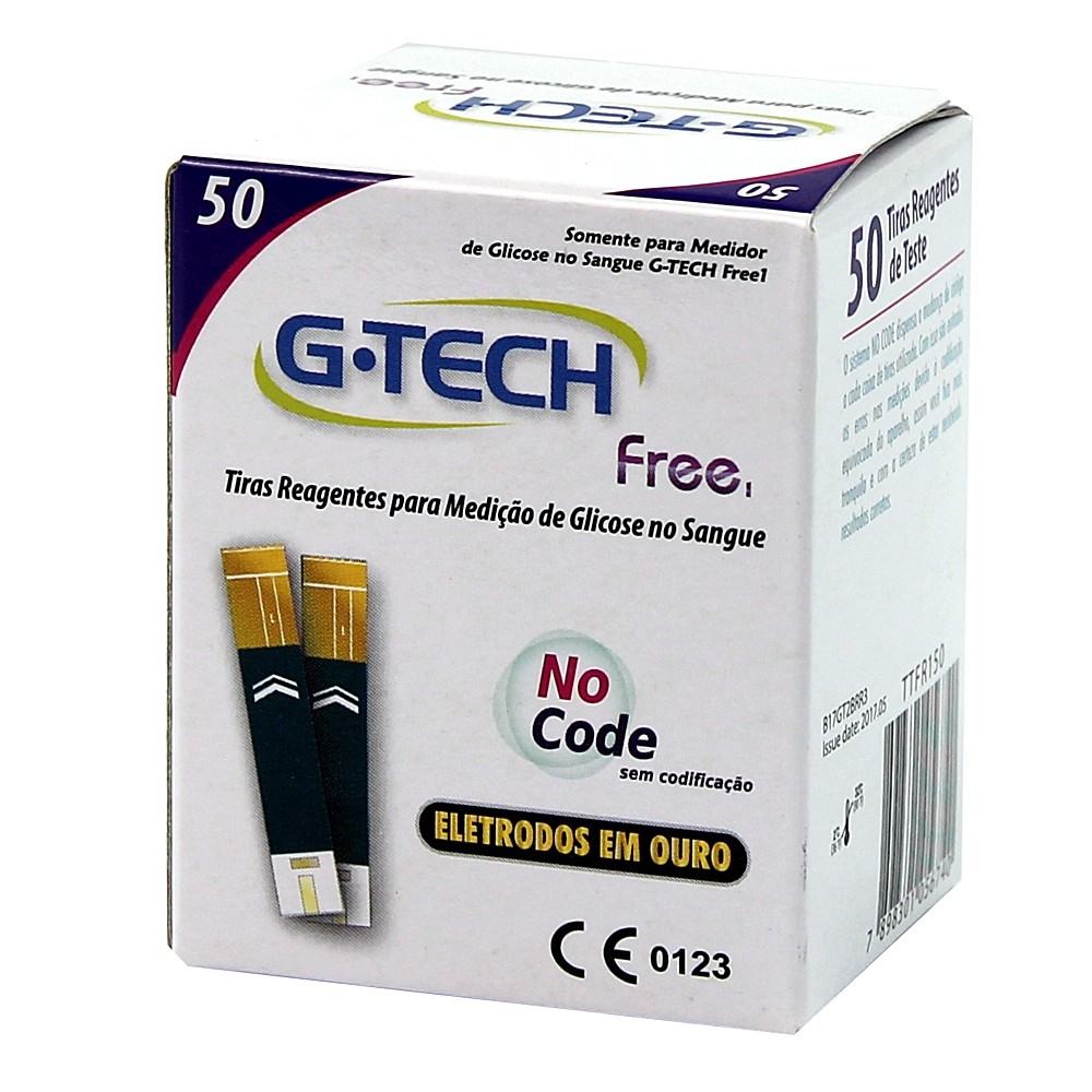 TIRAS DE GLICOSE GTECH FREE 50 TIRAS