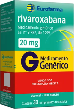 RIVAROXABANA 20MG CX 30 COMP EUROFARMA