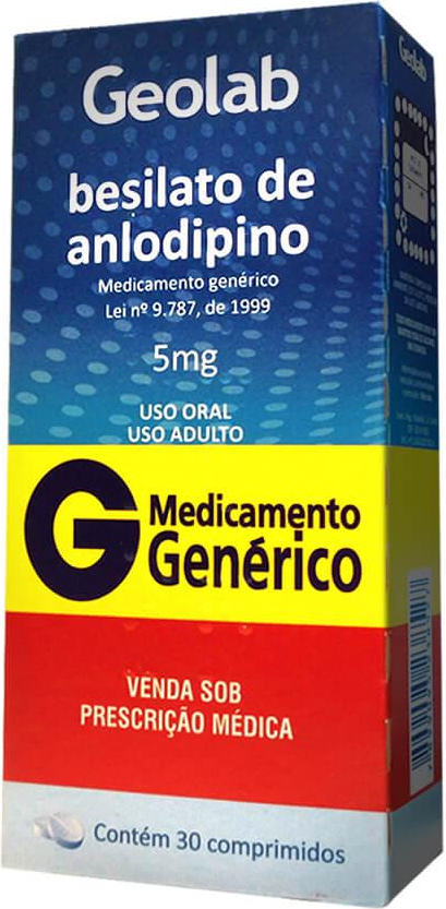 ANLODIPINO 5MG CX 30 COMP GEOLAB