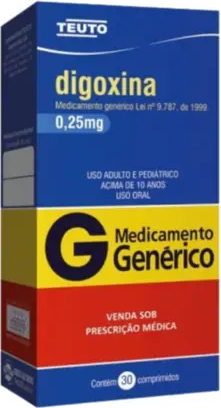 DIGOXINA 0,25MG CX 20 COMP TEUTO