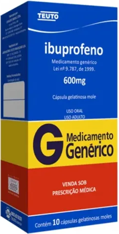 IBUPROFENO 600MG CX 10 CAPS  - IBUPRIL -  TEUTO