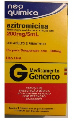 AZITROMICINA 600MG PO P ORAL 15ML+SER NEO QUIMICA