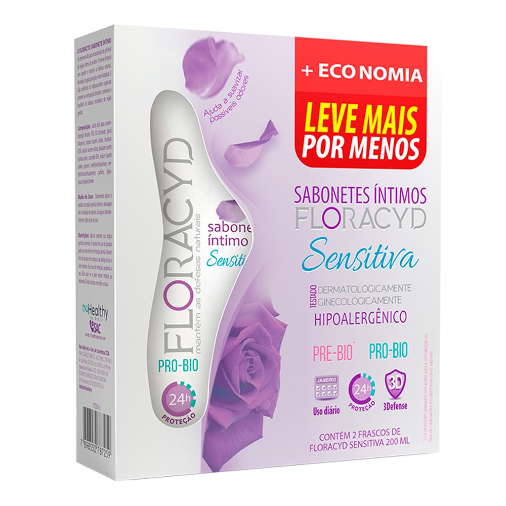 KIT FLORACYD SAB INTIM SENSITIVA MULHER MADURA 200ML  - 2UN -