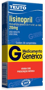 LISINOPRIL 20MG CX 30 COMP TEUTO