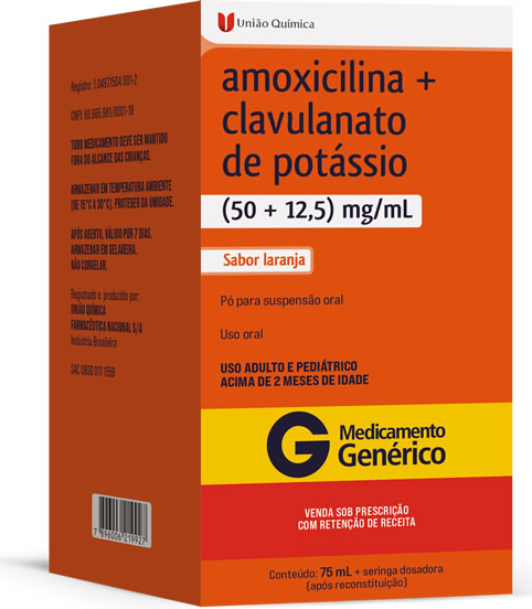 AMOXICILINA+CLAV 250MG 75ML UNIAO QUIMICA