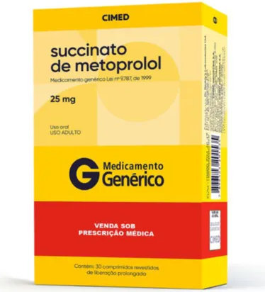 METOPROLOL 25MG CX 30 COMP CIMED