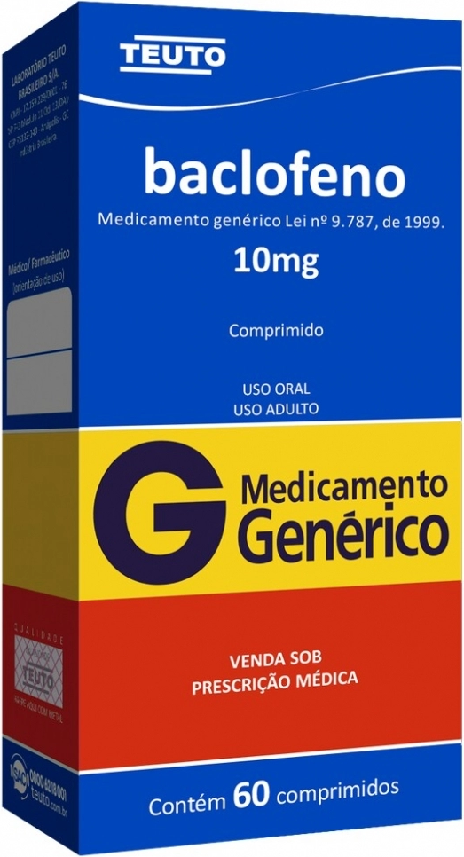 BACLOFENO 10MG CX 60 COMP  - BACLOFEN -  TEUTO