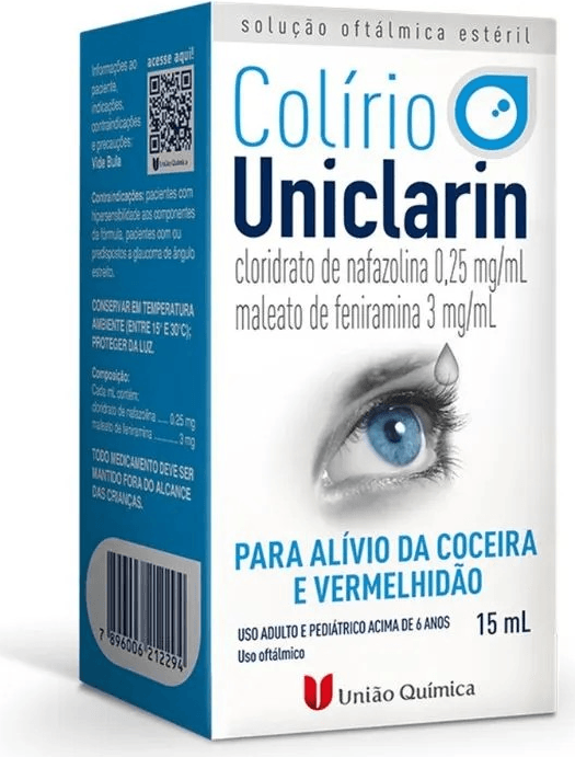 UNICLARIN 0,25+3MG SOL OFT CTGOT PLAS OPC X 15ML UNIAO QUIMICA