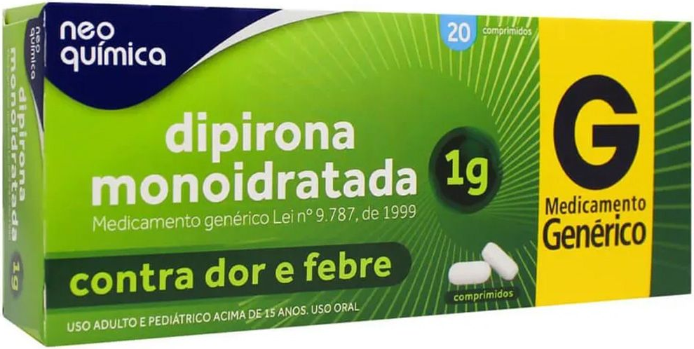 DIPIRONA 1G CX 20 COMP NEO QUIMICA