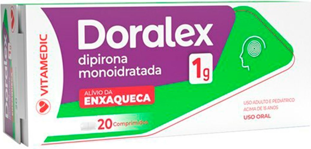 DIPIRONA 1G CX 20 COMP  - DORALEX -  VITAMEDIC