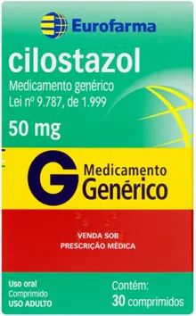 CILOSTAZOL 50MG CX 30 COMP EUROFARMA