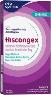BRONFENIRAMINA+ FENILEFRINA CX 12 COMP  - HISCONGEX -  NEO QUIMICA