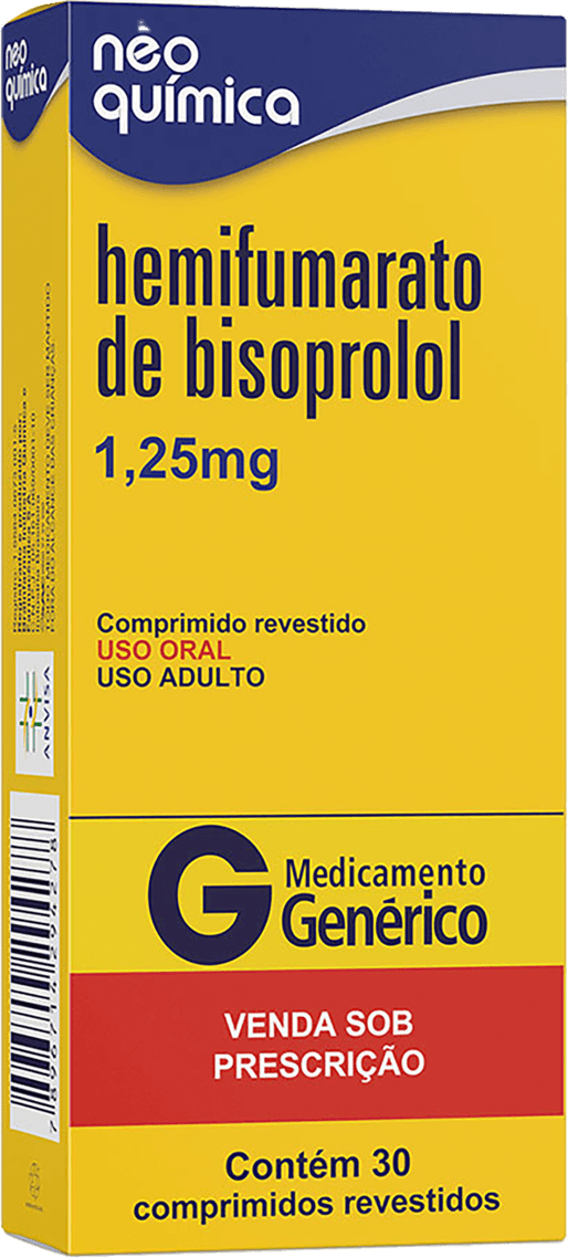 BISOPROLOL 1,25MG CX 30 COMP NEO QUIMICA
