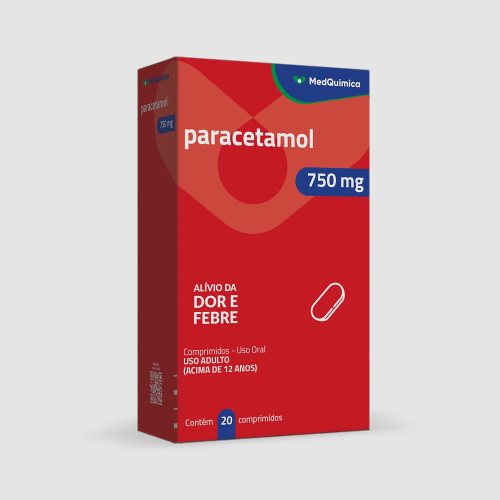 PARACETAMOL 750MG CX 10 COMP X 20 ENV MEDQUIMICA