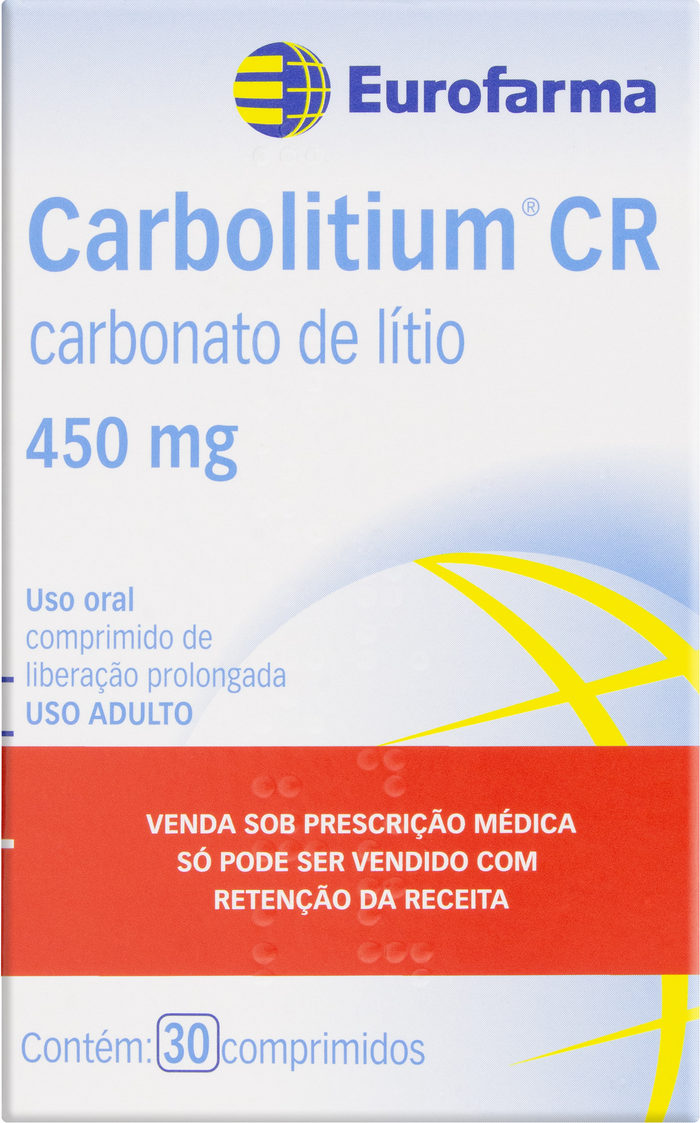 CARBOLITIUM 450MG CX 30 COMP L EUROFARMA