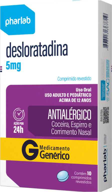 DESLORATADINA 5MG - CX. C/ 10 COMP REV