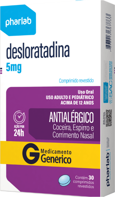 DESLORATADINA 5MG - CX. C/ 30 COMP REV